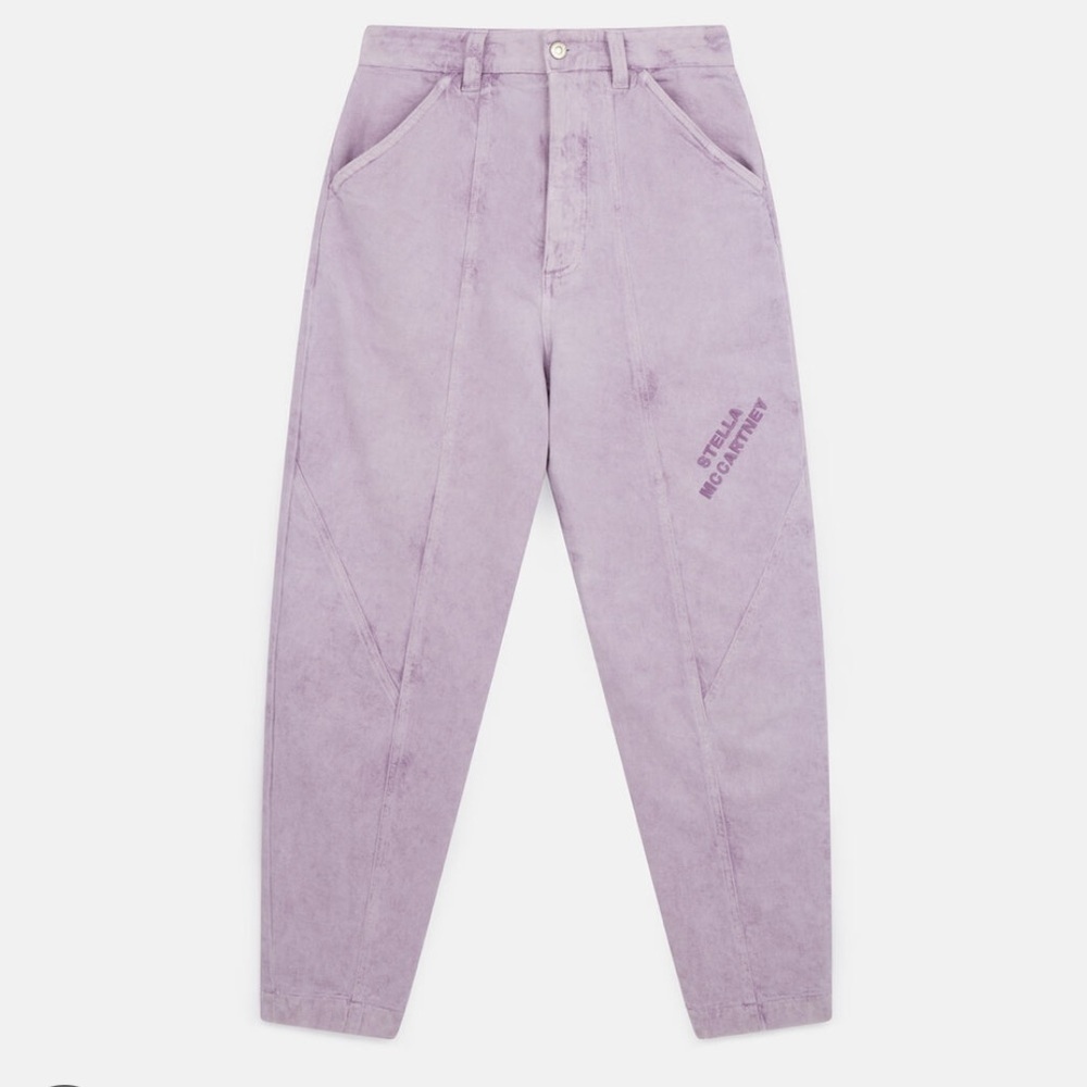 STELLA MCCARTNEY Logo Embroidered Purple Barrel Tapered Jeans 25